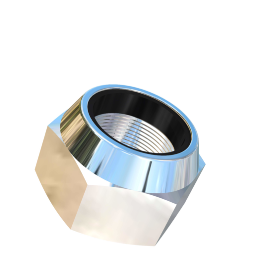 Titanium M22-1 Pitch Allied Titanium Hex Nylock Nut, Low Profile